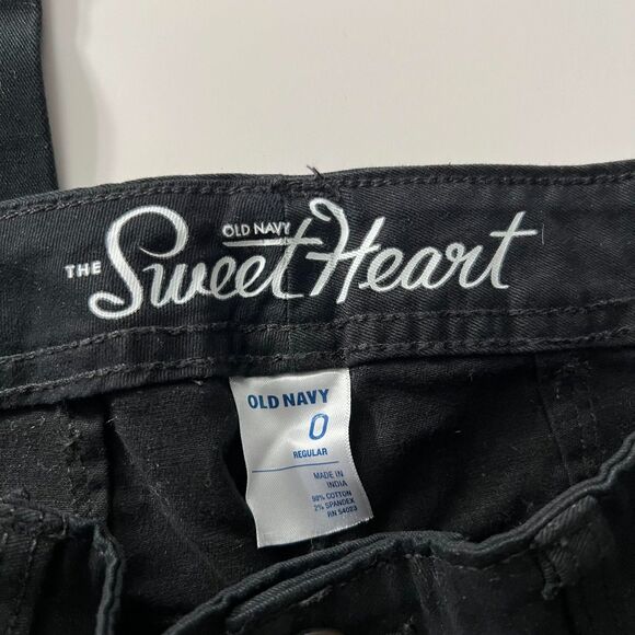 Old Navy "Sweetheart" Black Mid-Rise Bootcut Jeans 0R NWOT - Picture 2 of 3
